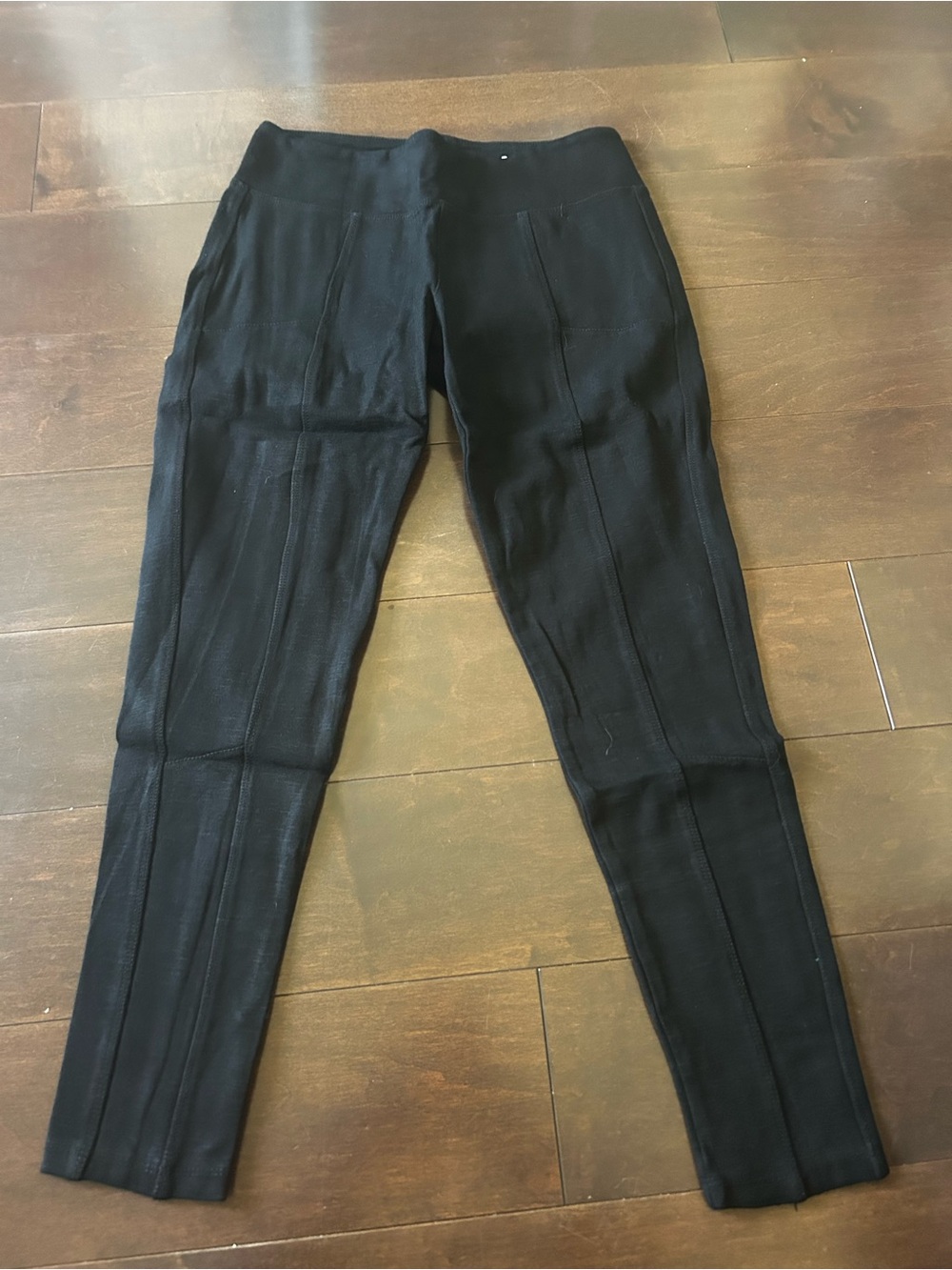Mudd Black Ponte Seam-Detail Leggings